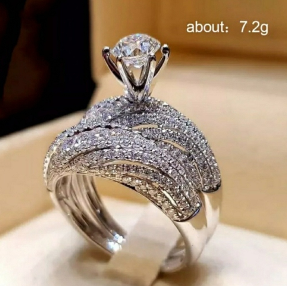 Size 8.5🎀 2 pc. Stunning 925 Classic Style Ring  - Picture 5 of 5